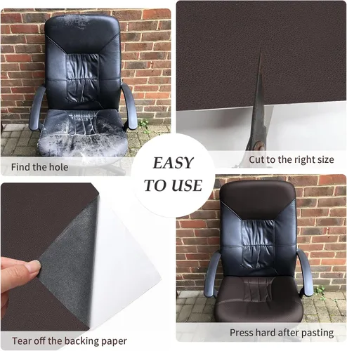 Miniatura 6 de CHEIGHY Kit de Reparación de Cuero para Muebles - Poliuretano Avanzado, Parche de Reparación de Cuero Autoadhesivo Fuerte e Impermeable para Sofá
