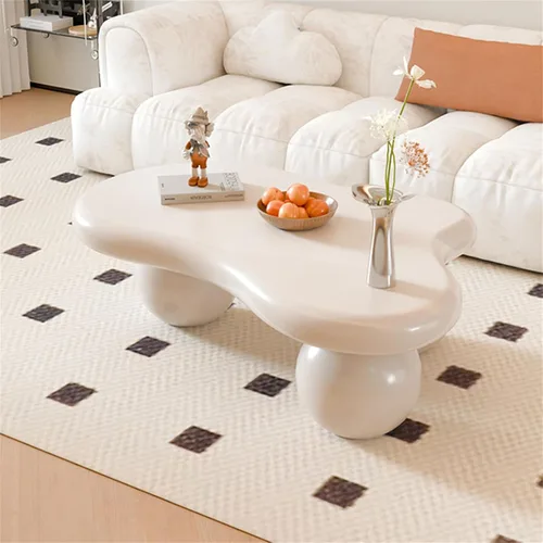 Miniatura 12 de Mesas de centro en forma de nube, mesa de centro irregular, mesa de centro con diseño moderno en forma de nube, mesas de centro para sala de estar