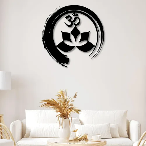 Miniatura 2 de Arte de pared de metal, arte de pared Om, decoración de pared de flor de loto, decoración de pared Om, decoración de pared de arte zen, arte