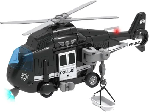 Liberty Imports Helicóptero de rescate policial con motor de fricción para niños | Chopper Push and Go con luces de acción y sonidos de juego de