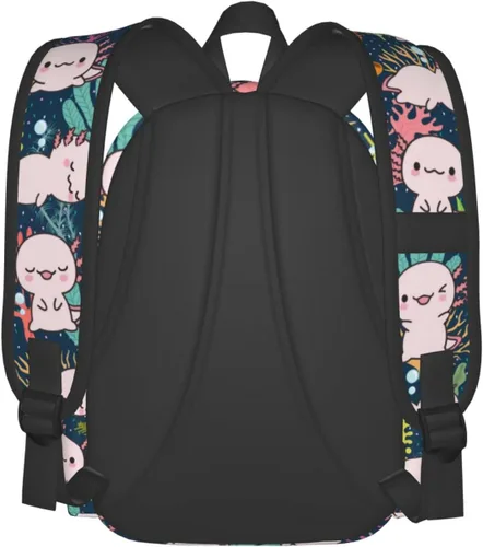 Miniatura 3 de MISOLAXI Axolotl - Mochila casual, mochila universitaria para laptop, mochilas para niños, niñas, niños y adultos, con correas acolchadas ajustables
