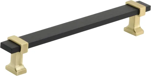 Miniatura 11 de Amerock Mango de gabinete Cromo negro/Oro cepillado 3-3/4 pulgadas (96 mm) de centro a centro Overton paquete de 1 unidad Jaladera