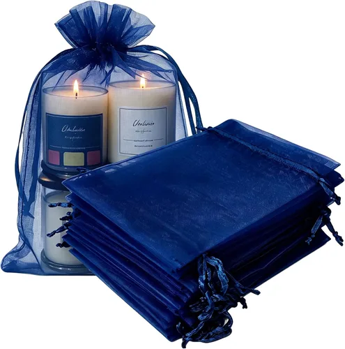 Miniatura 35 de Paquetes de 50 bolsas de organza de regalo de 4 x 6 pulgadas, cordón negro a granel para baby shower, Navidad, cumpleaños de profesores, recuerdos