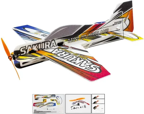 Viloga Avión volador acrobático 3D EPP Sakura, 16.535 in espuma duradera RC kit para construir para adultos (KIT+motor+ESC+servo, EPP Sakura, no