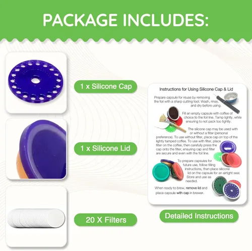 Miniatura 2 de My-Cap Juego de tapas y tapas reutilizables para cápsulas de café, compatibles con cápsulas Nespresso Vertuo, tapa y tapa de cápsulas de café Azul