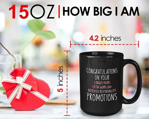 Miniatura 6 de Bubble Hugs Taza de café de promoción – Felicitaciones por tu promoción – Felicitaciones Buen comienzo trabajo oficina nuevo desafío principiante
