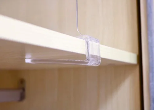 Miniatura 6 de CY craft - Divisores de estante acrílicos para armarios, 8 unidades, separadores transparentes de estantes de madera, organizadores de ropa