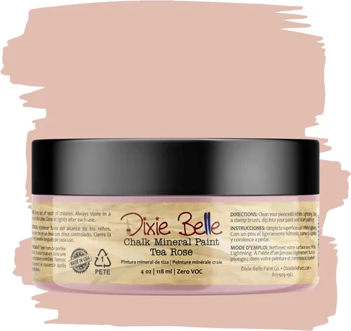 Miniatura 123 de Dixie Belle Paint Company - Pintura con acabado de tiza para muebles, color negro (Caviar), 1 galón, 128 fl oz, pintura mineral color rosa intenso