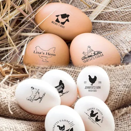 Miniatura 5 de Sellos de huevos para huevos frescos, sello personalizado de huevo de pollo con diseños únicos, marcado de huevos personalizados para regalos