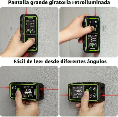 Miniatura 8 de Herramienta de Medición de Distancia Dual de 656 pies/200M, Huepar Dispositivo Profesional de Medición Láser Digital Recargable para Habitaciones