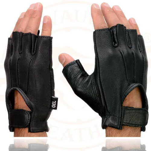 Miniatura 4 de Guantes sin dedos de piel de ciervo para hombre
