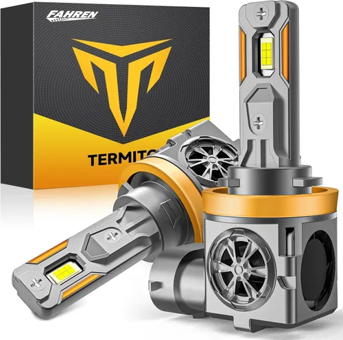 Termitor - Bombillas H11/H9, 40,000 lm súper brillantes, 6500 K blanco frío, 1:1 tamaño mini halógeno H11, luces antiniebla de conducción con