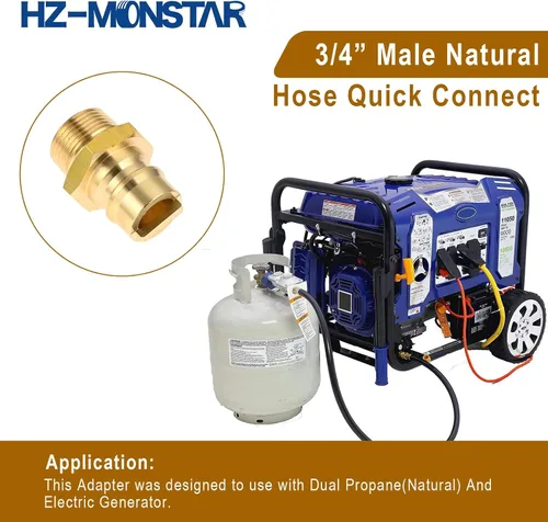 Miniatura 4 de Manguera de propano de 3/4 pulgadas, conexión rápida, conector rápido de gas natural hembra y macho de 3/4 pulgadas para generador de combustible