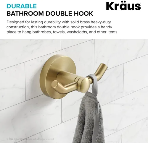 Miniatura 4 de KRAUS Elie KEA-18801BG - Gancho para bata de baño y toalla, color dorado cepillado