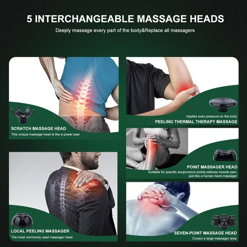 Miniatura 5 de MEGAWISE Masajeador portátil de tejido profundo - Dispositivo de mano inalámbrico para relajación de cuerpo completo - Uso de espalda, cuello