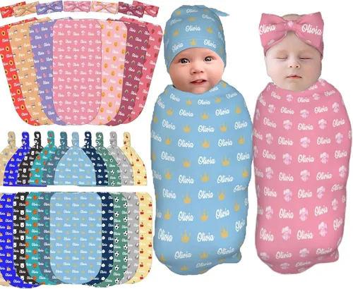 Manta personalizada para bebé con capucha para niña y niño con nombre Mantas personalizadas para bebés para niñas y niños con nombre Artículos