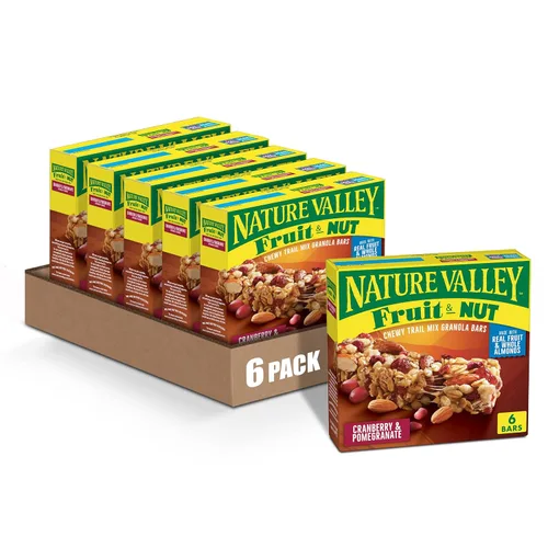 Miniatura 32 de Nature Valley Barras de granola masticables de frutas y nueces, nueces de chocolate negro, 6 barras, 7.4 onzas