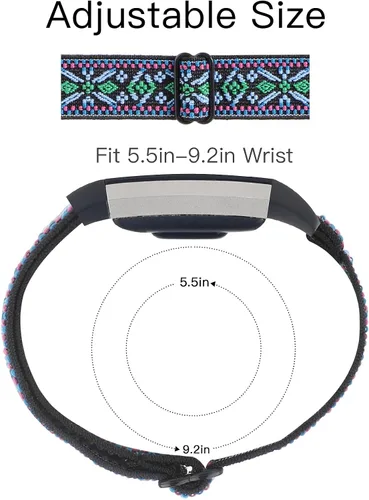 Miniatura 4 de YONWORTH - Banda elástica ajustable para reloj compatible con Fitbit Charge 2. Correa de nailon elástica, suave para muñecas. Pulsera deportiva