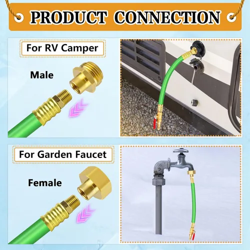 Miniatura 2 de Kit de acondicionamiento para el invierno de RV, adaptador de soplado de aspersor de 12 pulgadas con válvula de cierre, kit de preparación de Verde