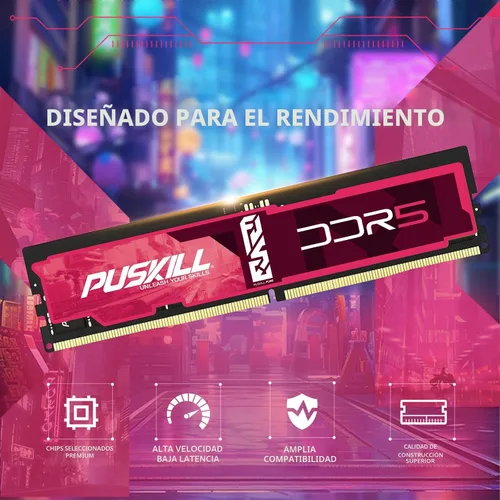 Miniatura 6 de PUSKILL Memoria de escritorio DDR5 RAM de 32 GB (2 x 16 GB) 6000 MHz CL30 Actualización de PC gaming de latencia ultrabaja Intel XMP 3.0 y AMD
