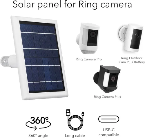 Miniatura 8 de Wasserstein Panel solar compatible con la batería de la leva del foco del anillo, batería de la leva del anillo y Reolink Argus Pro