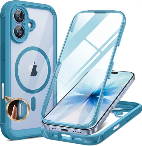 Miniatura 195 de Miracase Funda para iPhone 13 de 6.1 pulgadas, [sin burbujas] funda de teléfono de cuerpo completo con pantalla de vidrio completa integrada, sin