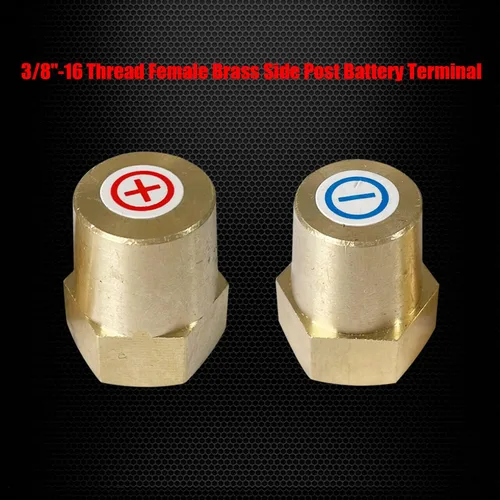 Miniatura 3 de Ampper 3/8"-16 rosca hembra de terminal de batería de latón adaptador de poste de terminal de batería postes de carga para extensión de perno