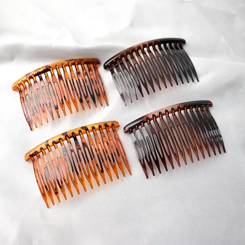 Miniatura 3 de Peine lateral de plástico para el cabello, juego de peines laterales de pelo francés rosa, peine giratorio de plástico, accesorios para niñas