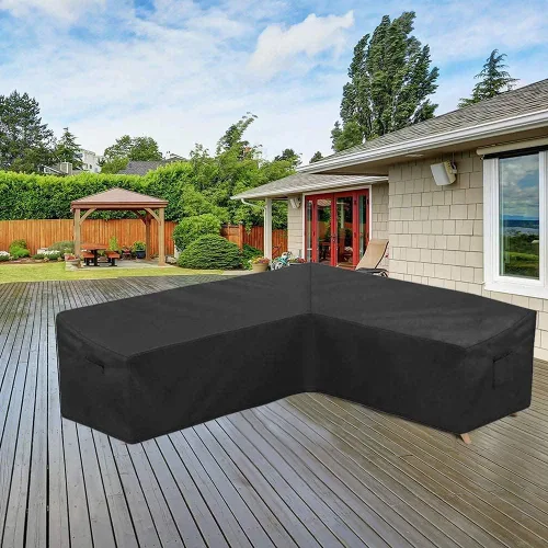 Miniatura 6 de Funda de sofá seccional para muebles de patio, resistente a la intemperie, resistente a la intemperie, 420D, Oxford, para exteriores, en forma de L