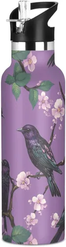 Miniatura 24 de Insulated Water Bottle with Straw Double Wall Vacuum Insulated Lightweight for Sports, Travel, and School, Sweet Wolf Purple 17