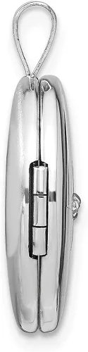 Miniatura 2 de Auriga Fine Jewelry Colgante y dije ovalado de plata de ley 925 con diamantes rodiados en forma de estrella (L-0.972in, W-0.589in), regalo