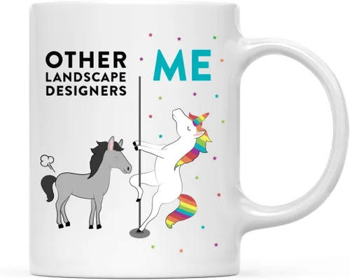 Miniatura 45 de Andaz Press Funny Quirky - Taza de té de café de cerámica de 11 onzas, regalo de agradecimiento, otros actores yo, unicornio de caballo, 1 paquete