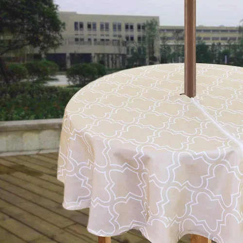 Miniatura 34 de Melaluxe - Mantel impermeable resistente a las manchas para exteriores con agujero para sombrillas y cremallera