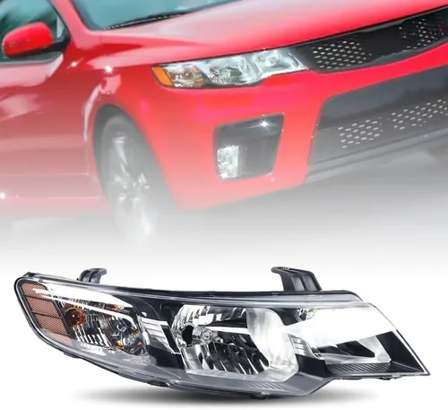 Miniatura 11 de Para 2010-2013 Kia Forte/Forte Koup EX LX SX lado izquierdo del conductor halógeno faro delantero reemplazo negro carcasa transparente lente 12V