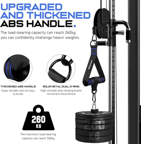 Miniatura 3 de RENRANRING Asas de Ejercicio para Gimnasio, Accesorios de Reemplazo para Poleas de Máquina de Cable, Banda de Resistencia y Entrenador de Fuerza