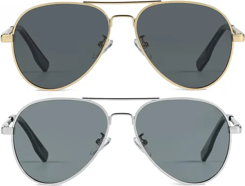 Miniatura 13 de Gafas de sol polarizadas de aviador pequeñas para niñas y niños de 4 a 16 años
