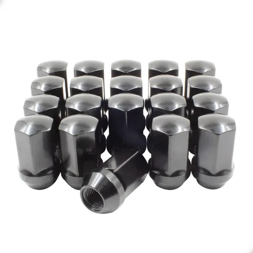 Miniatura 14 de Wheel Accessories Parts 20 tuercas de extremo abierto de 1/2 a 20 roscas de 0.827 in de largo, color negro, 3/4 pulgadas, 0.748 in, hexagonales