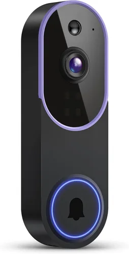 Cámaras de timbre de video inalámbrico 1080P con detección humana AI y alertas de detección de movimiento, audio bidireccional, visión nocturna,