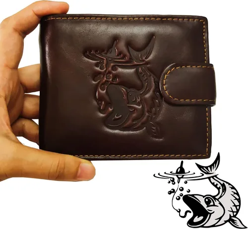 Miniatura 21 de Hombres Cool Eagle Wolf Caballo Totem Cuero Vaca Vertical Cartera Cremallera Multi-tarjeta Titular, Tótem de caballo, Minimalista