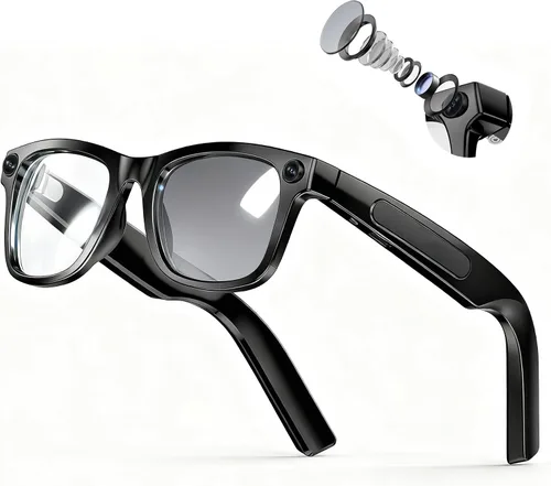Miniatura 11 de EarlySincere Lentes inteligentes Ai 2026 para hombres y mujeres, gafas de cámara HD 4K de 8 MP, batería de 410 mAh, compatible con grabación