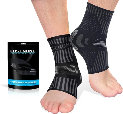 Miniatura 9 de Lusenone Tobillera de cobre para hombres y mujeres (par), los mejores calcetines de compresión de tobillo para fascitis plantar, esguince
