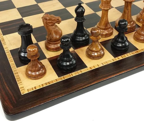 HPL Acacia and Black - Juego de ajedrez para hombre con tablero de arce de ébano y pajarito de 20 pulgadas, tamaño King Double Queens de Acacia and