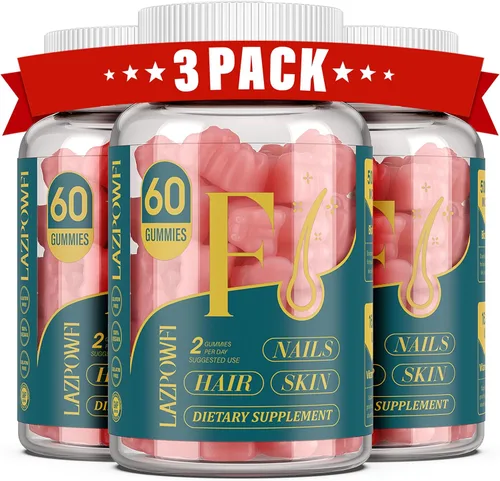 Miniatura 16 de Gomitas de biotina, vitaminas para la piel y las uñas para hombres y mujeres, vitamina B7 vegana, apoya el crecimiento del cabello y uñas más