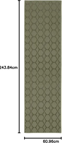 Miniatura 260 de Garland Rug Sparta - Alfombra antideslizante de polipropileno de 2 pies x 12 pies, color negro, ideal para salas de estar y pasillos, elegante