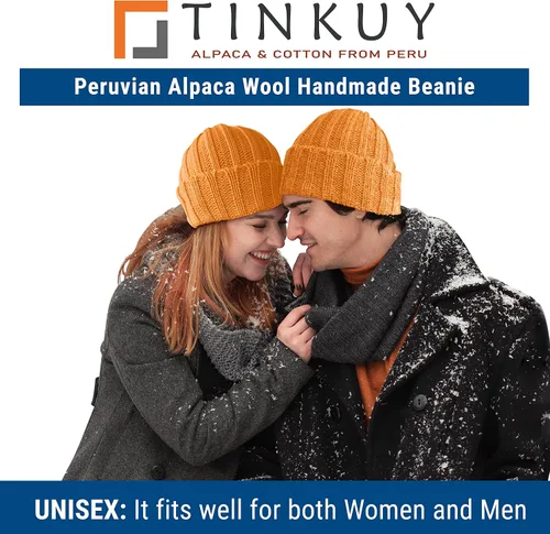 Miniatura 3 de TINKUY Peru Alpaca Wool Men's & Women's Warm Soft - Cuffed Slouchy - Beanie Hat