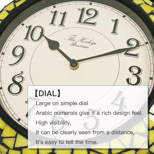 Miniatura 4 de BESTIME 66298 Reloj de pared de doble cara con vidrieras. Esfera: 10 pulgadas, silencioso, fácil de leer, estación retro, relojes colgantes antiguos