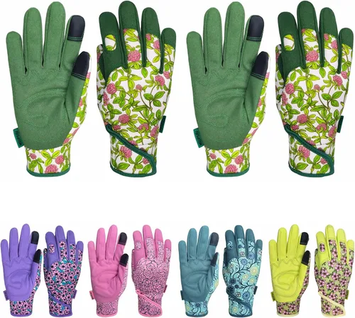 Miniatura 38 de Guantes de jardinería a prueba de espinas y resistentes a pinchazos con agarre, guante de jardín para mujer, regalos de cuero para trabajo en el 1