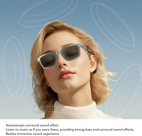 Miniatura 8 de Tnfeeon Lentes de sol inteligentes, lentes de reproducción de música AI con traducción de 144 idiomas, cámara de control táctil para hombres