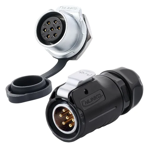 Miniatura 12 de CNLINKO Serie LP20 Conector Impermeable, Conector de Potencia IP68 4 pines 20A 500V M20 Conector LED, Aprobado UL CE Rohs (4 pines)