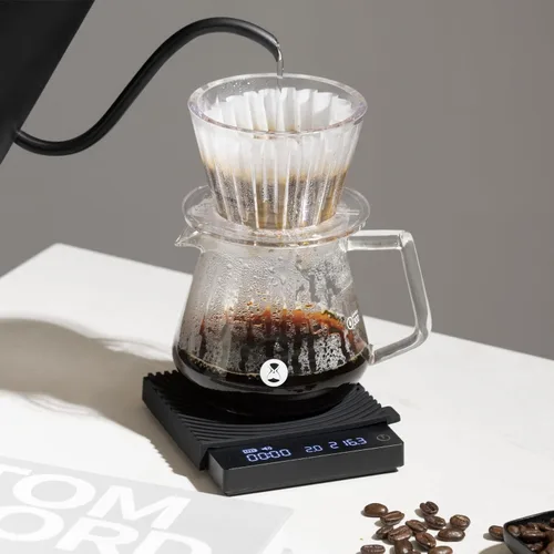 Miniatura 7 de TIMEMORE Báscula Básica Mini para Café, Báscula Electrónica Multifuncional para Espresso, Báscula Digital de Cono de Goteo con Temporizador, Ultra